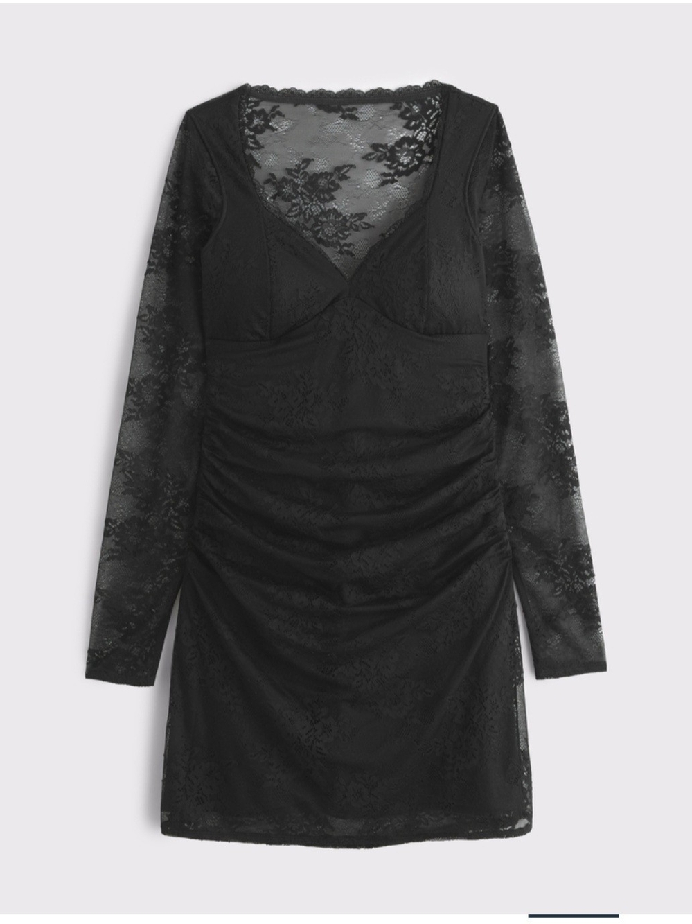Abercrombie & Fitch Black Lace Long Sleeve Chemise